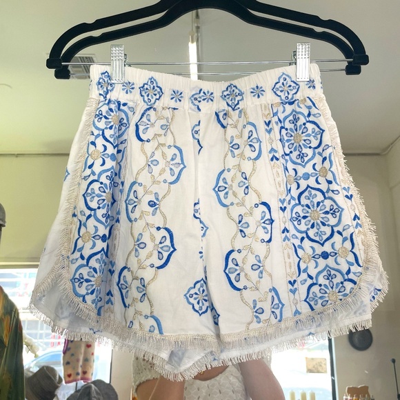 Temptation Positano Kama Shorts in White Blue